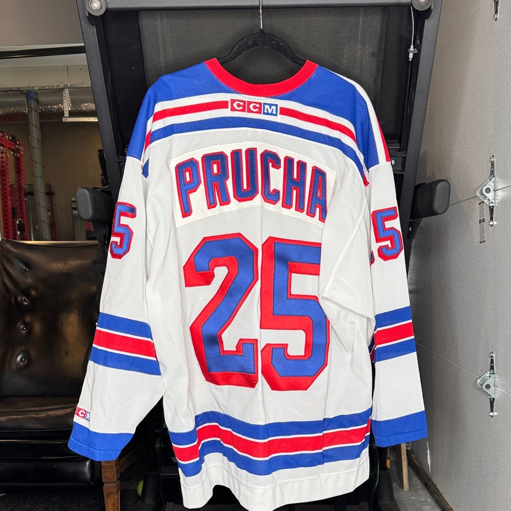 CCM Petr Prucha New York Rangers White, Red, and Blue Jersey - Picture 2 of 6